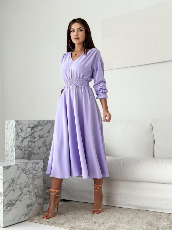 Bellissima 3/4-es ujjú maxi ruha, világos lila