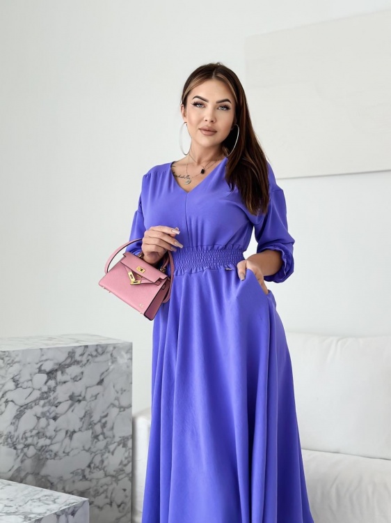 Bellissima 3/4-es ujjú maxi ruha, lila