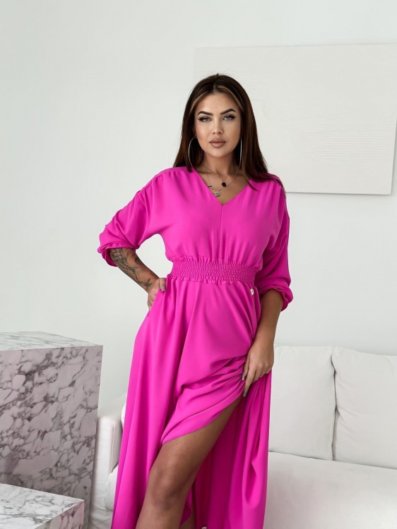 Bellissima 3/4-es ujjú maxi ruha, pink
